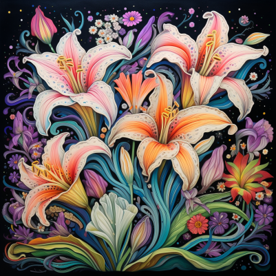 Lilies, Paint by numbers kit