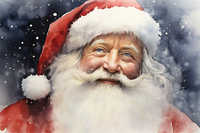 Thumbnail for Watercolor Santa  Paint by Numbers Kit