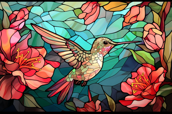 Amazing Stained Glass Hummingbird