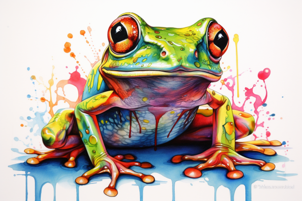 Happy Bright Colored Frog Paint by Numbers Kit