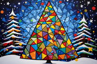 Thumbnail for Colorful Stained Glass Vibe Christmas Tree
