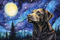 Thumbnail for Dark Labrador On A Starry Night  Paint by Numbers Kit