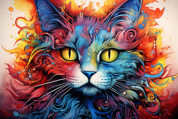 Mesmerizing Watercolor Kitty   Paint by Numbers Kit