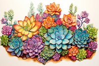 Thumbnail for Beautiful Watercolor Succulent Garden