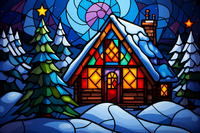 Thumbnail for Stained Glass Christmas Cabin