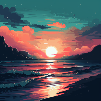 Retro Sunset  Paint by Numbers Kit