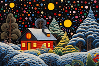Thumbnail for Christmas Night Cabin And Bright Stars