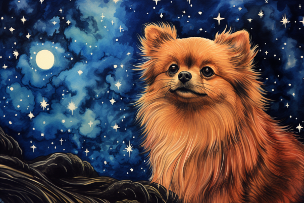 Starry Night Pomeranian   Paint by Numbers Kit