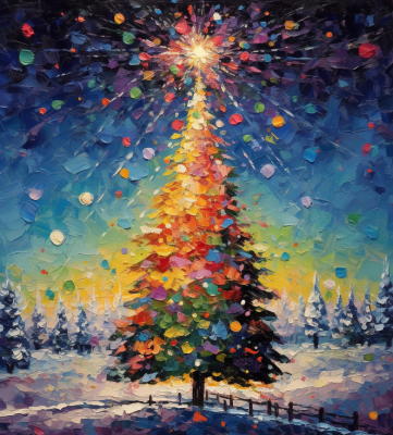 Radiant Star On A Christmas Tree
