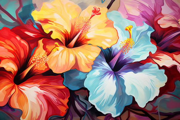 Multi Colored Hibiscus