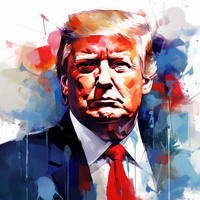 Thumbnail for Donald Trump Abstract White Blue Red  Paint by Numbers Kit