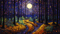 Thumbnail for Magical Moon And Forest  Paint by Numbers Kit