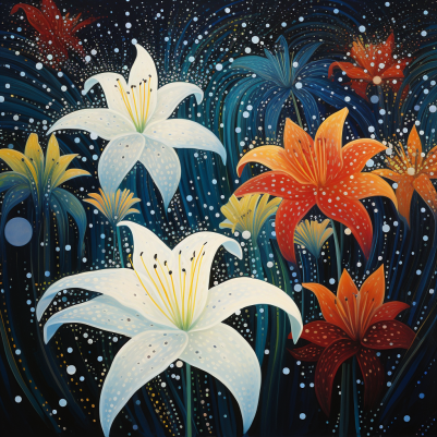 Lilies In The Stars  Paint by Numbers Kit