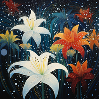 Thumbnail for Lilies In The Stars  Paint by Numbers Kit