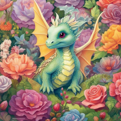 Flowers And A Little Dragon
