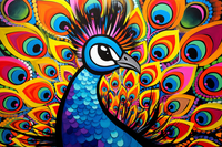 Thumbnail for Fun Color Pop Peacock  Paint by Numbers Kit