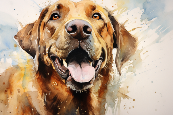 Watercolor Happy Brown Labrador