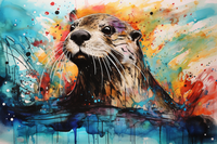 Thumbnail for Artsy Otter Splash Of Color  Paint by Numbers Kit
