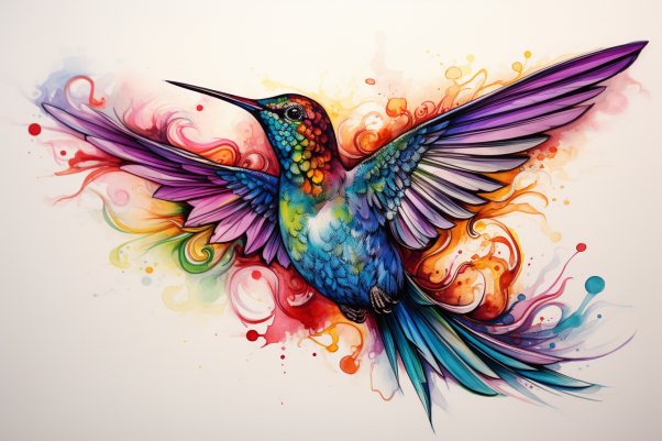 Beautiful Sweet Watercolor Hummingbird  Paint by Numbers Kit