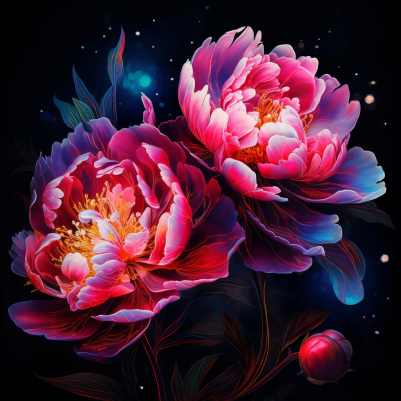 Pink Peonies And Stars