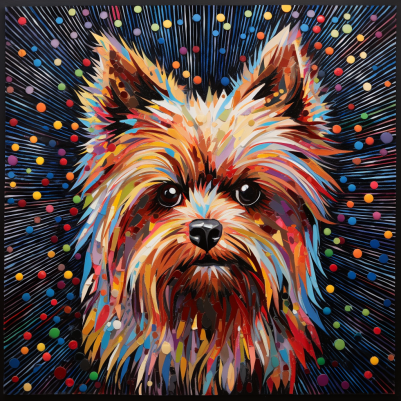 Artsy Colorful Yorkie  Paint by Numbers Kit