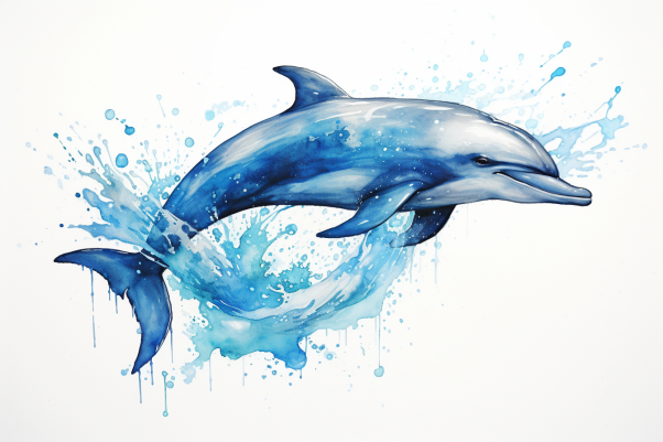 Splashing Watercolor Dolphin  Paint by Numbers Kit