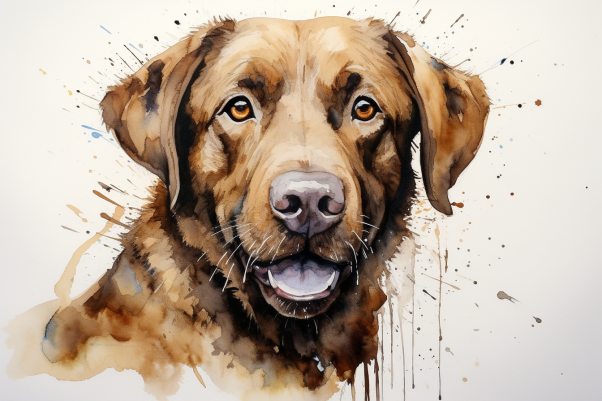 Watercolor Brown Labrador  Paint by Numbers Kit