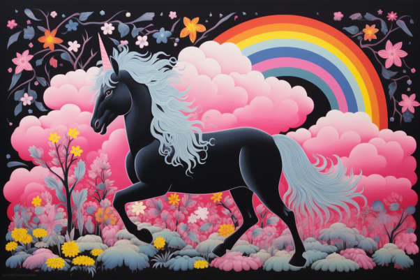 Black Unicorn  Paint by Numbers Kit