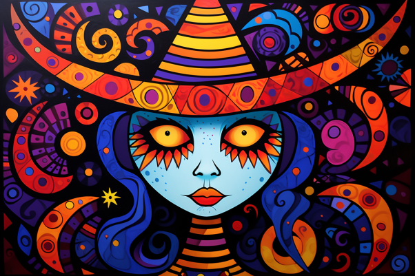 Colorful Abstract Witch