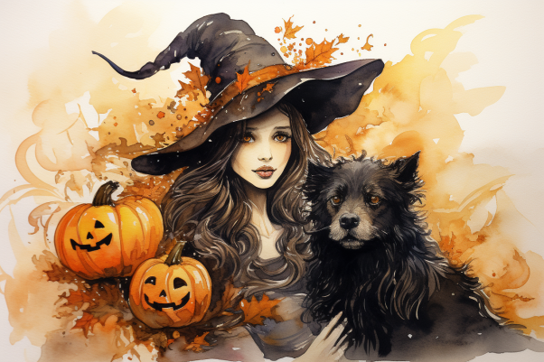 Friendly Witch And Her Pup