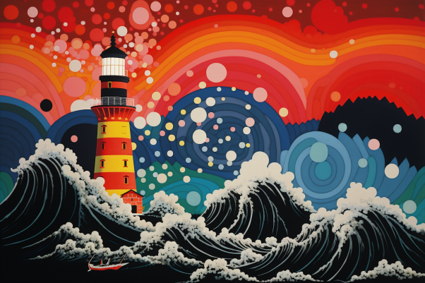 Lighthouse In Bold Waves