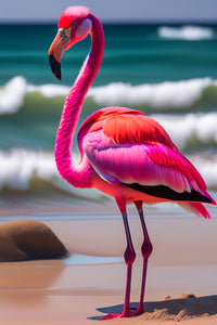 Thumbnail for Hot Pink Flamingo And Blue Waves