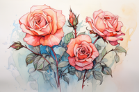 Thumbnail for Watercolor Gentel Roses