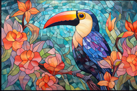 Thumbnail for Glorious Toucan On Pastel Stained Glass