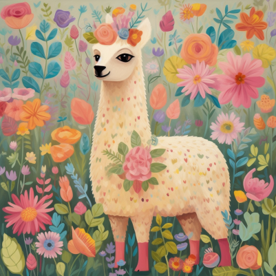 Confetti Llama And Flowers