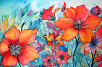 Thumbnail for Soft Wild Watercolor Flowers Paint by Numbers Kit