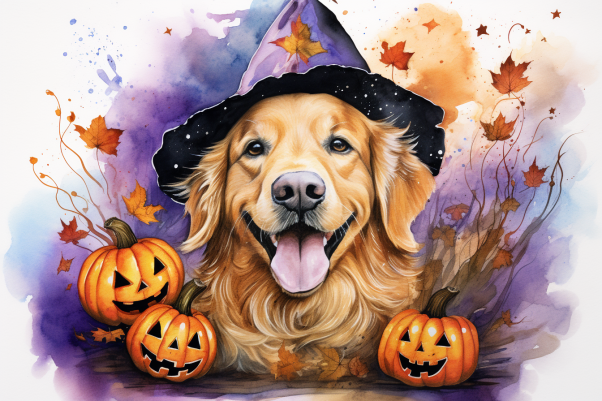 Halloween Happy Golden Retriever