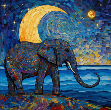 Elephant and Moon