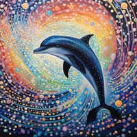 Thumbnail for Dolphin Jumping For Joy  Paint by Numbers Kit