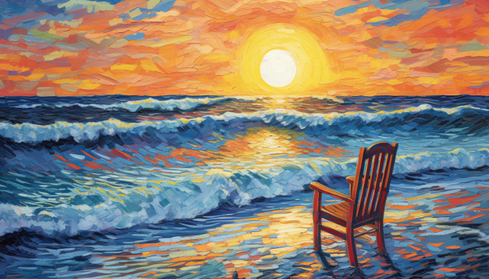The Lonely Beach Chair   Paint by Numbers Kit