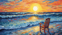 Thumbnail for The Lonely Beach Chair   Paint by Numbers Kit