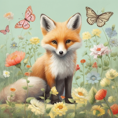 Fuzzy Little Fox In The Garden