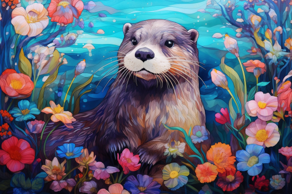 Graceful Sea Otter Fantasy    Paint by Numbers Kit