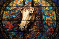 Thumbnail for Sweet Beautiful Horse On Stained Glass