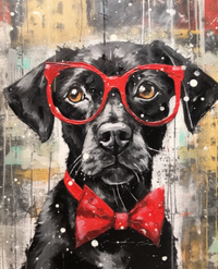 Thumbnail for Black Dog, Red Glasses And Red Bow Tie