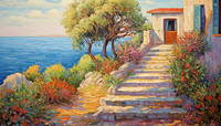 Thumbnail for Positano Path To Home  Paint by Numbers Kit