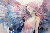 Thumbnail for Watercolor Lavender Angel  Paint by Numbers Kit