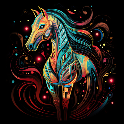 Abstract Glowing Horse