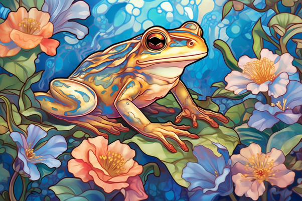 Groovy Frog And Flowers