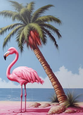 Tropical, Pink, Paradise Flamingo